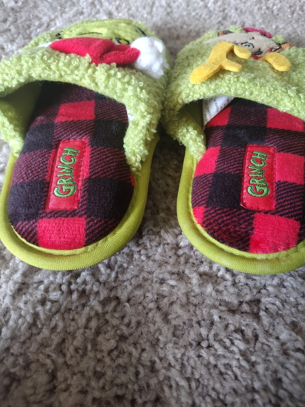 Grinch Holiday Plush Slippers - Green